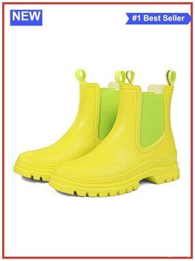 Women's Ankle Rain Boots Waterproof Chelsea Short Garden Shoes